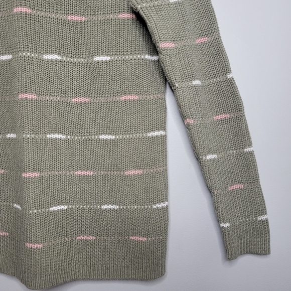 Large Sage Green Knit 100% Cotton Sweater - Picture 5 of 10